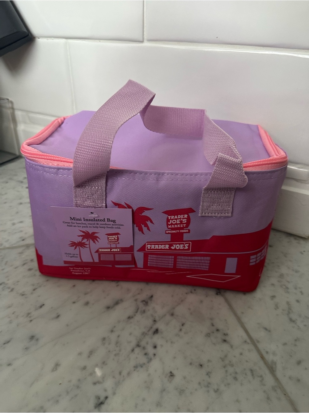 Trader Joe's MINI Insulated Bag - Lavender & Pink